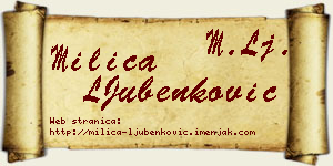 Milica LJubenković vizit kartica